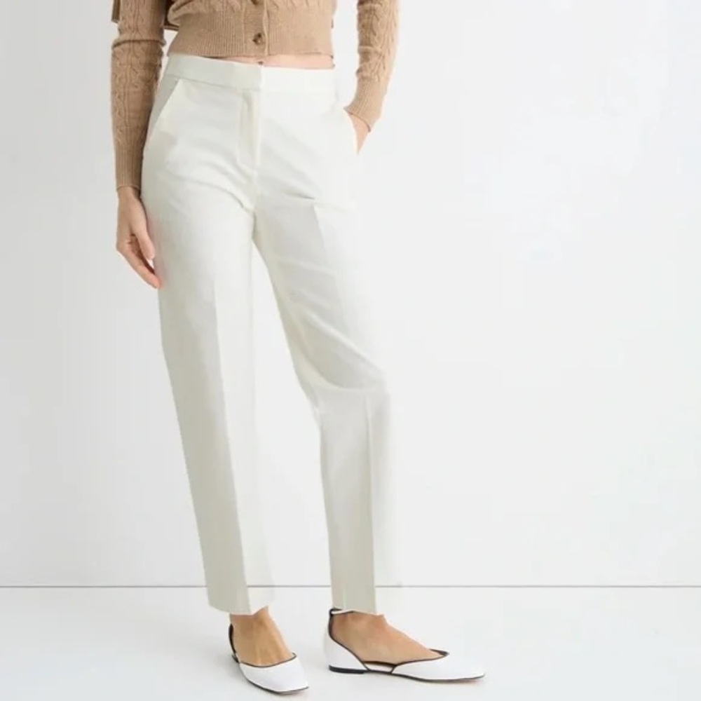 NWT J Crew Kate straight-leg pant in bi-stretch cotton blend

Color: Ivory